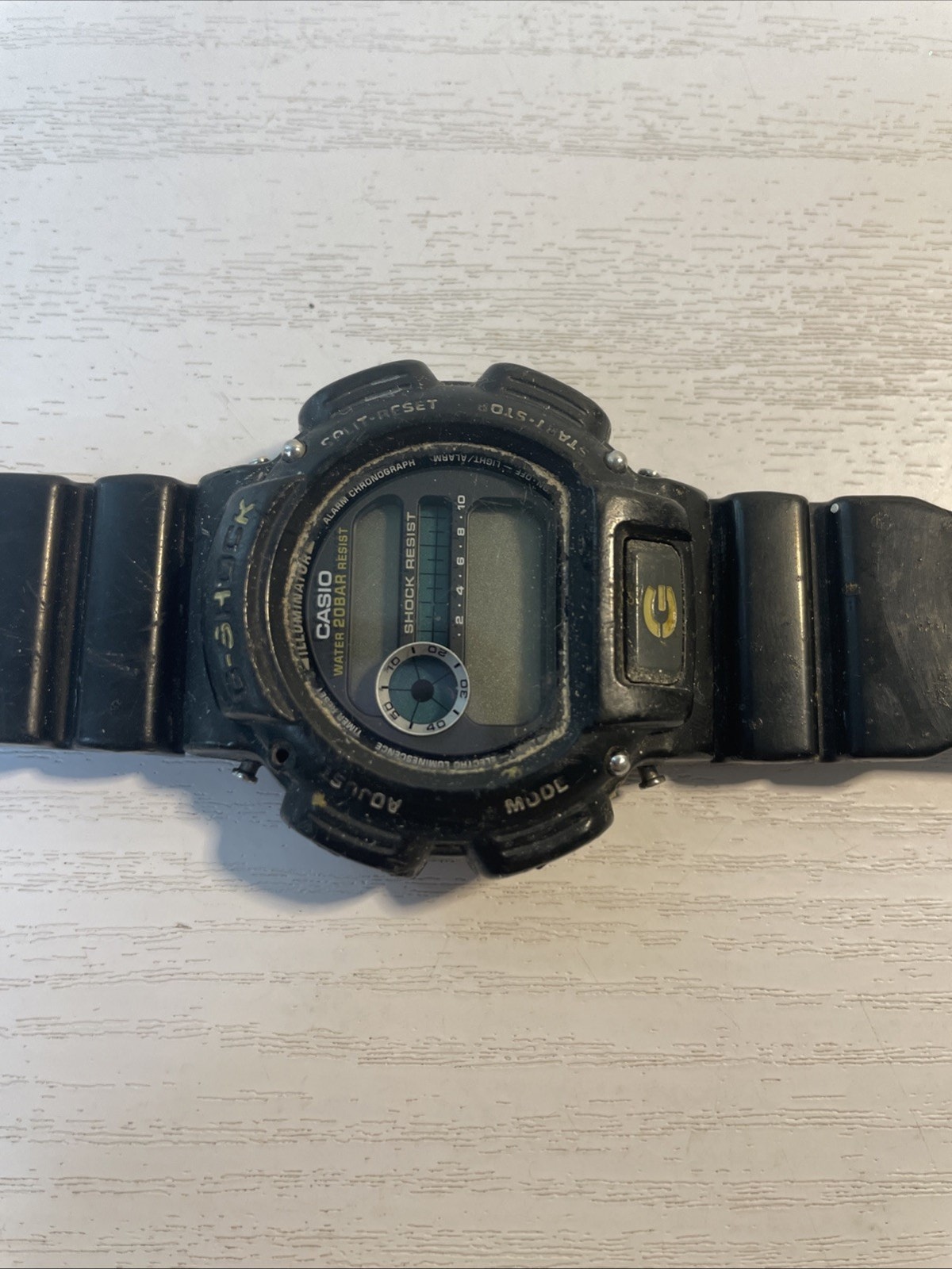 Vintage Casio GShock Dw9052 Digital Watch  Black Resin Strap Untested Read